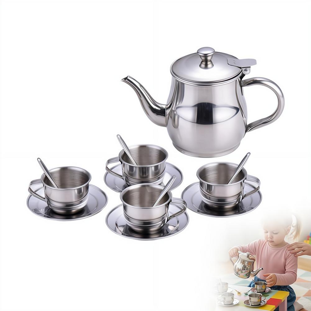 Kids Outdoor Dining Set - Çocuklar için Paslanmaz Çelik Çay Seti