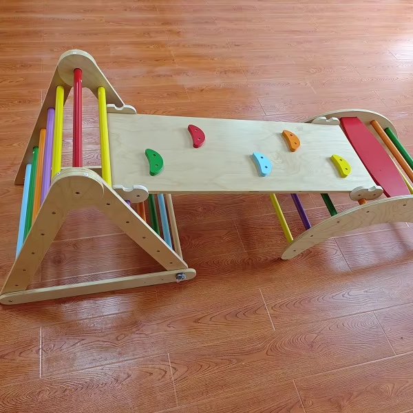 Kids Outdoor Wooden Climbing Frame - Sıcak Satış 3'ü 1 Arada Montessori