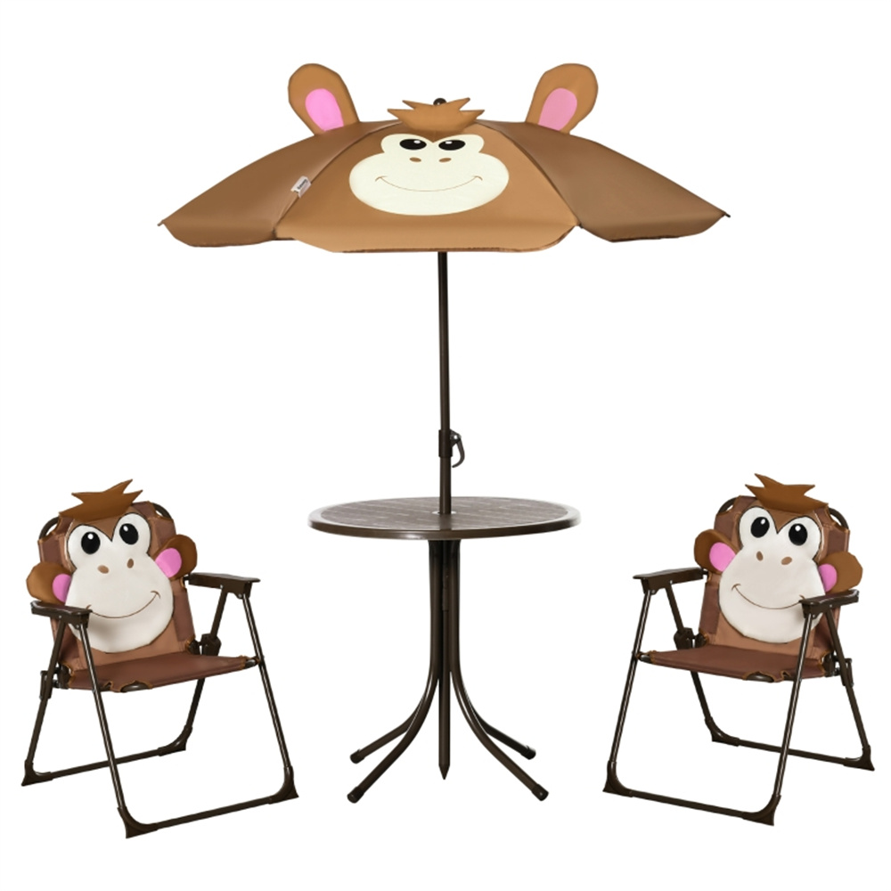 Kids Outdoor Dining Set - Sevimli Maymun Çocuklar İçin Veranda Masa
