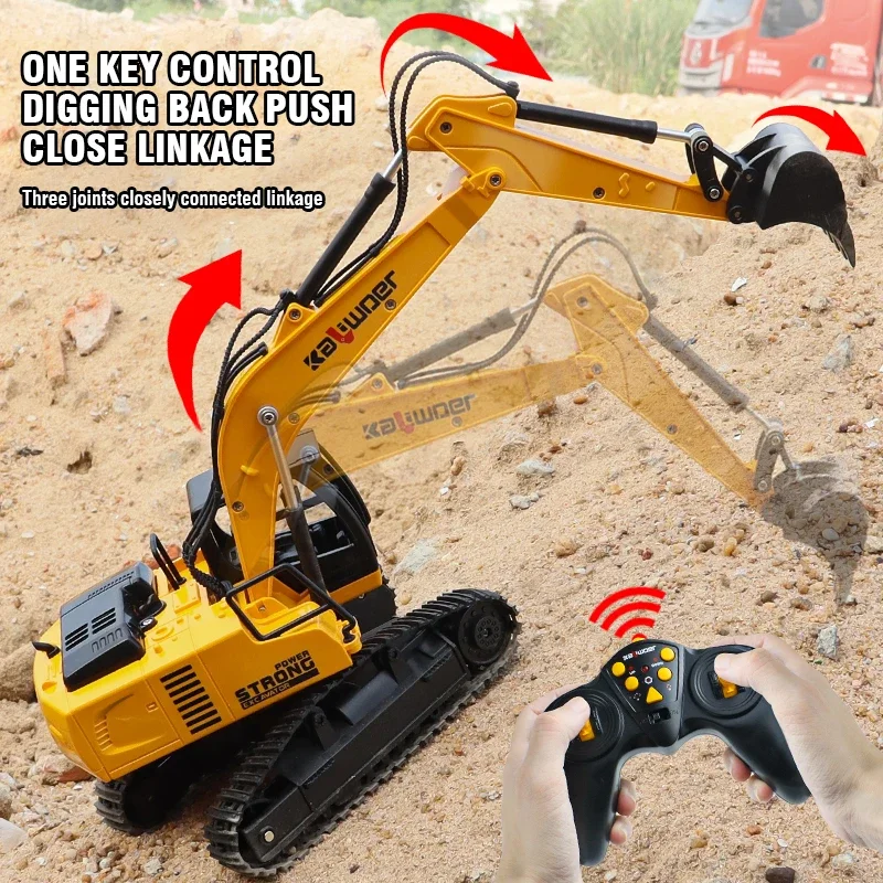 Kids Outdoor Excavator - Huina Rc Ekskavatör 1/24 9Ch Uzaktan