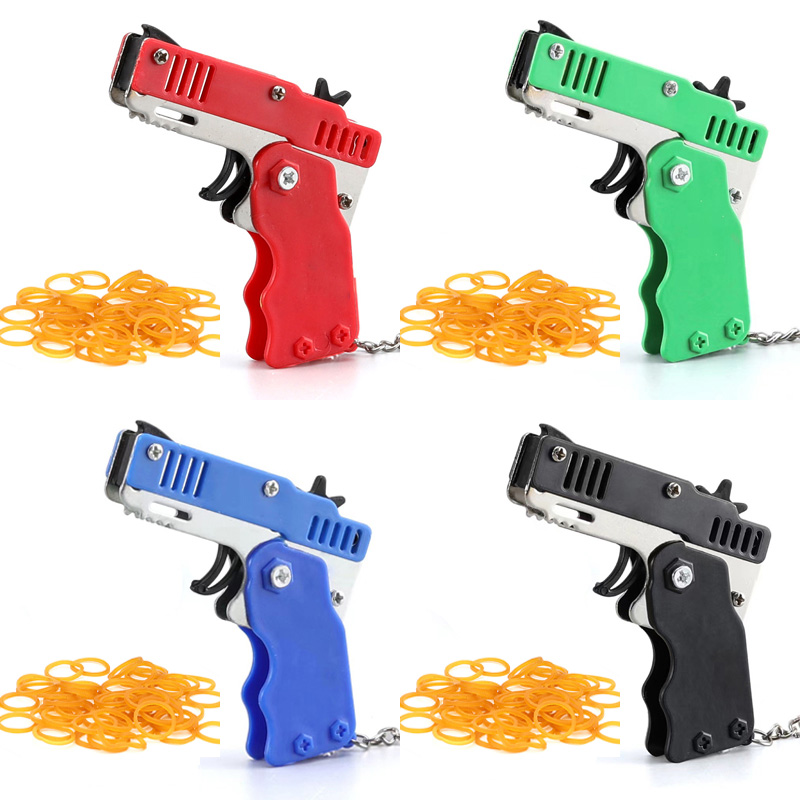 Kids Outdoor Games For Party - Mini Anahtarlık Lastik Bant Silah Oyuncak