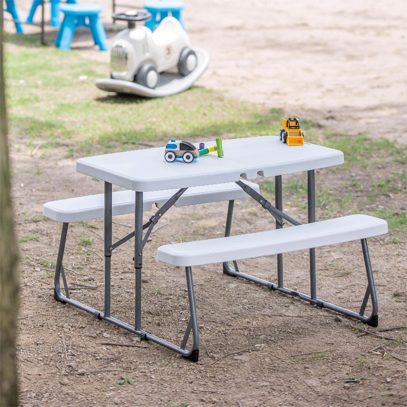 Kids Outdoor Dining Set - Çocuklar İçin Katlanabilir Piknik Masası Açık