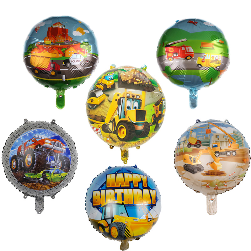 Kids Outdoor Excavator - 10 adet 18 inç Karikatür araba